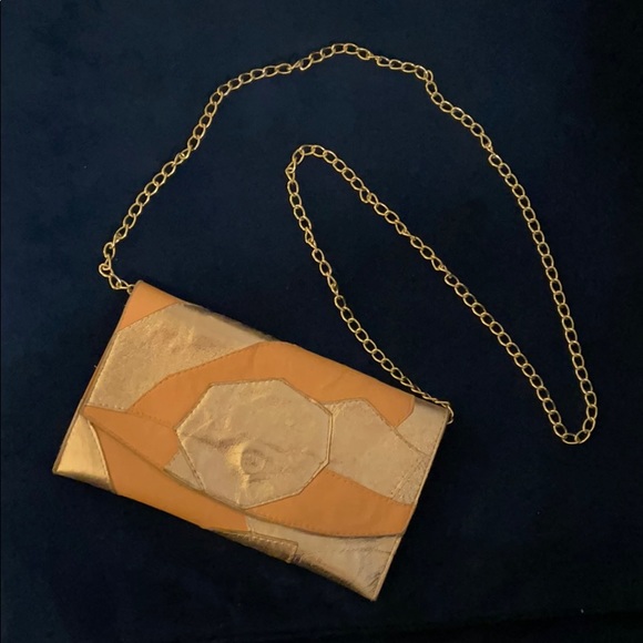 Leather Peach & Rose Gold Clutch - Picture 4 of 6